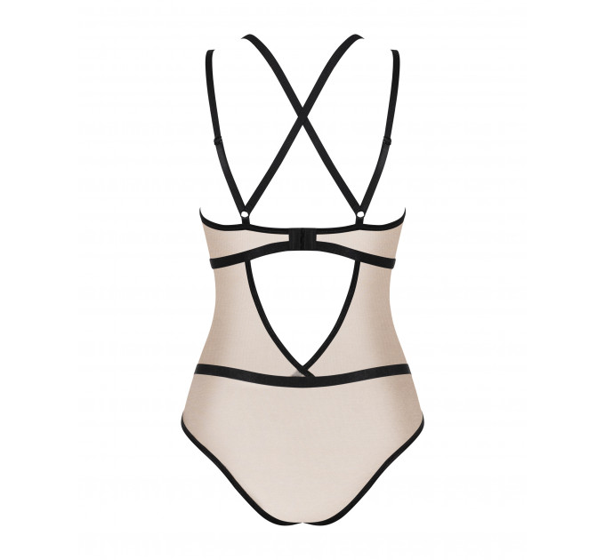 Боди с контрастными полосами Obsessive Nudelia teddy S/M