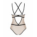 Боди с контрастными полосами Obsessive Nudelia teddy S/M