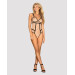 Боди с контрастными полосами Obsessive Nudelia teddy S/M