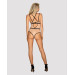 Боди с контрастными полосами Obsessive Nudelia teddy S/M