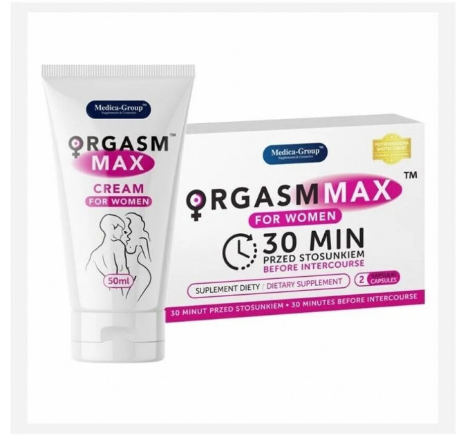 Таблетки ORGASM MAX оргазм и либидо женщин, (цена за упаковку,2 капсулы)