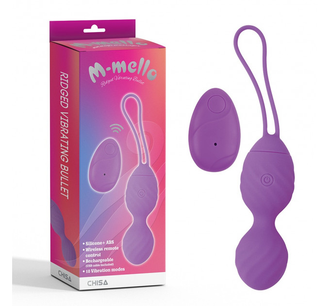 Виброяйцо с пультом управления Chisa M-Mello Ridged Vibrating Bullet, фиолетовый