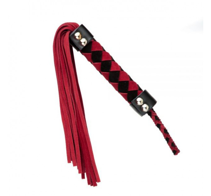 F61416 Плетка из замши ромб FLOGGER BLACK/RED