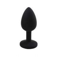 Анальна пробка Black Silicone Dark Pink, s