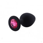 Анальна пробка Black Silicone Dark Pink, s