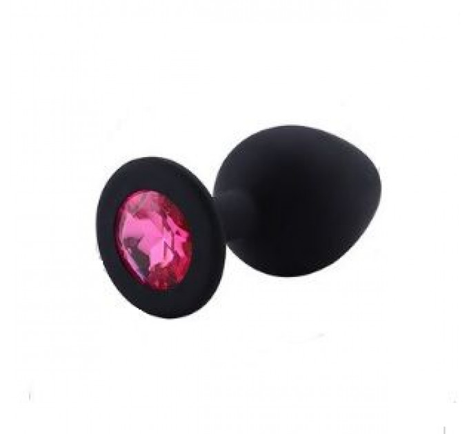 Анальна пробка Black Silicone Dark Pink, s