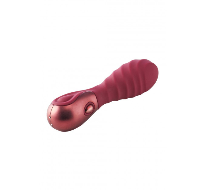 Мини вибратор рельефный Dream Toys Dinky Mini Vibrator Jody F бордовый, 12 см х 3.2 см