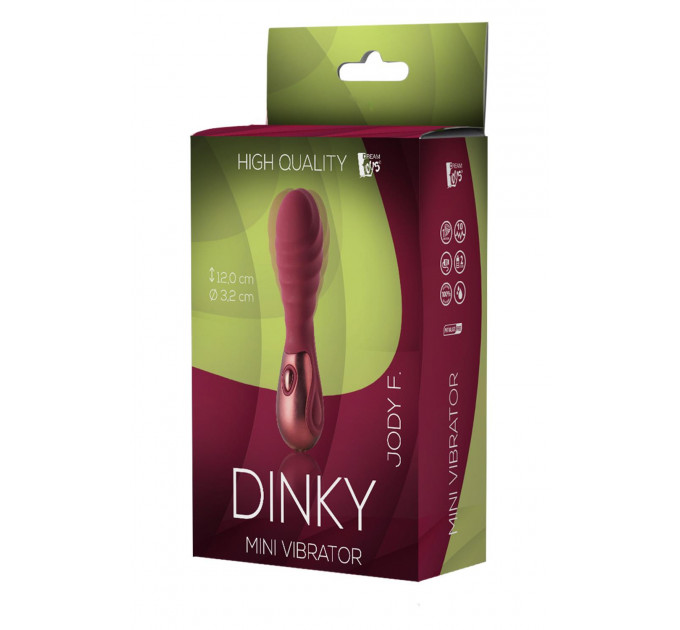 Мини вибратор рельефный Dream Toys Dinky Mini Vibrator Jody F бордовый, 12 см х 3.2 см