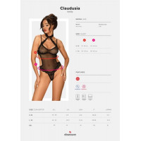 Боді з мереживним декором Claudusia, чорне-S / M