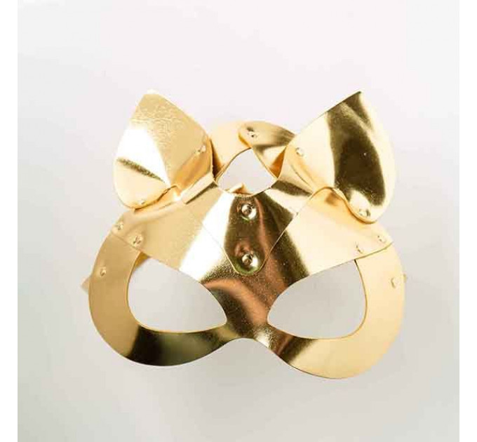 Маска-Кошка Leather, Gold