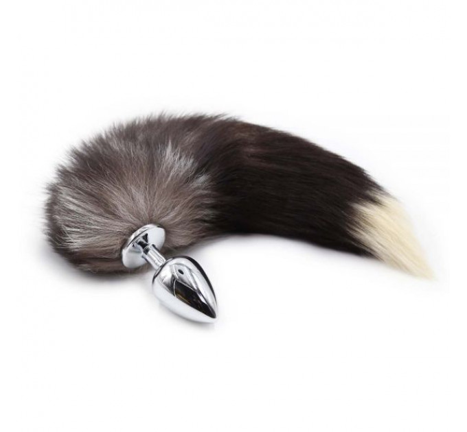 F61280 анальна пробка з хвостом Єнот, Raccoon Tail M