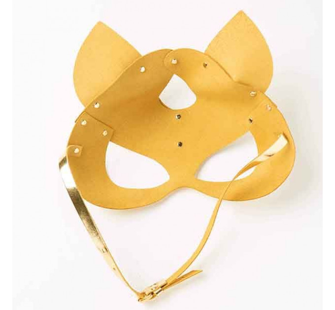 Маска-Кошка Leather, Gold