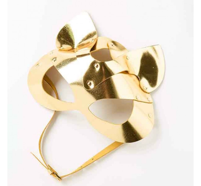 Маска-Кошка Leather, Gold