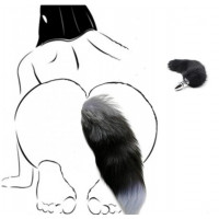 F61280 анальна пробка з хвостом Єнот, Raccoon Tail M