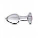 Анальна пробка зі стразом Pink Gem Glass Anal Plug With Gem скляна, Medium