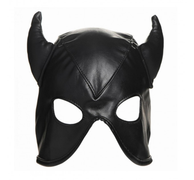 Маска з ріжками Dungeon Demon Bondage Mask, чорна