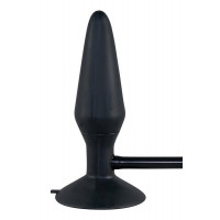 Анальна пробка на присосці з накачуванням You2Toys True Black чорна, 15 см х 4-10 см