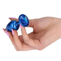 Анальна пробка з блакитним каменем Plug Pleasure Night розмір S