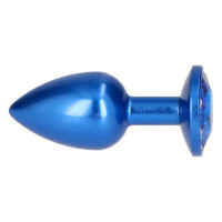 Анальна пробка з блакитним каменем Plug Pleasure Night розмір S