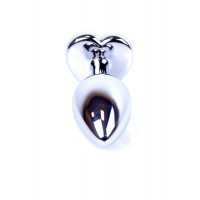 Анальний корок з каменем Plug-Jewellery Silver Heart PLUG- Rose
