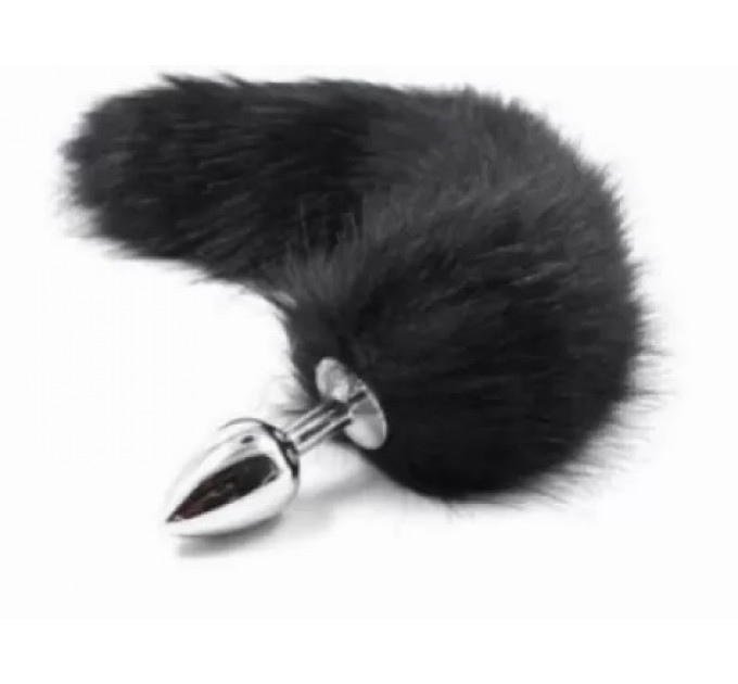 Анальна пробка S лисий хвіст DS Fetish Anal plug S faux fur fox tail