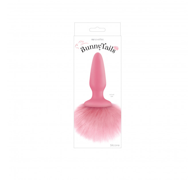 Анальная пробка с мягким пушистым хвостом кролика розовая BUNNY TAILS PINK