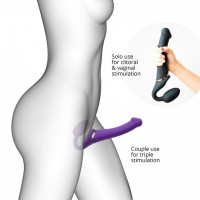 Безремневий страпон з вібрацією, Strap On Me-Strapless Vibrating, фіолетовий, 19 х 3.7 см