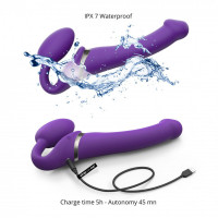 Безремневий страпон з вібрацією, Strap On Me-Strapless Vibrating, фіолетовий, 19 х 3.7 см