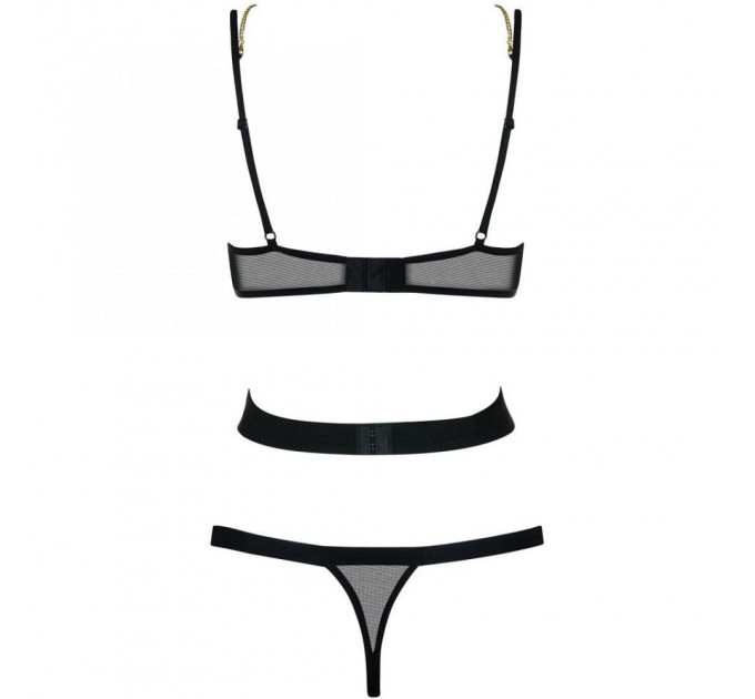 Боди со шлейками черный Obsessive BONDY TEDDY S/M