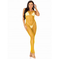 Длинное платье Leg Avenue в крупную сетку, желтое, One size