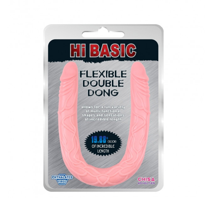 Двусторонний реалистичный фаллоимитатор Chisa HI BASIC, телесный