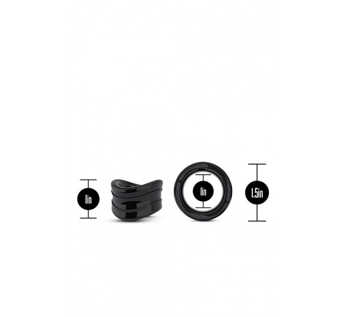 Ерекційна насадка Stay Hard Beef Ball Stretcher Snug чорна, 3.8 см
