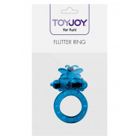 Ерекційне кільце з метеликом Toy Joy, з віброкулею, синє, 4.5 см