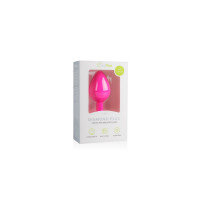 Анальна пробка із кристалом Easytoys, силіконова, рожева, 8.5х3.3 см