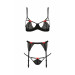 Комплект белья с поясом для чулок PERDITA SET black S/M - Passion