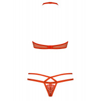 Комплект білизни з декоративними бретелями Obsessive 838, червоний, L/XL