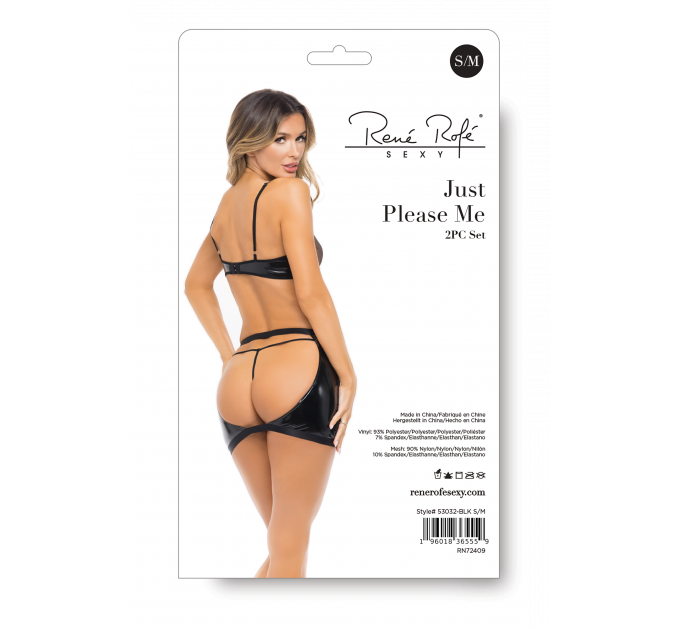 Комплект с открытым доступом Rene Rofe Just Please Me, черный, S/M