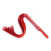 Красный флоггер с шипами DS Fetish Studded flogger red