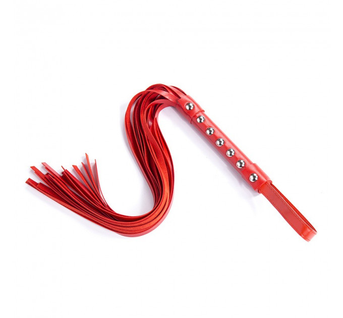 Красный флоггер с шипами DS Fetish Studded flogger red