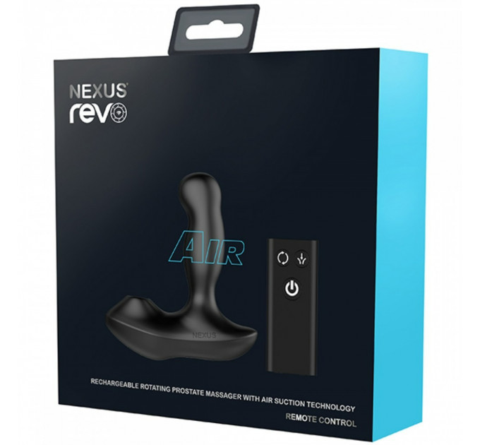 Масажер простати з вібрацією та вакуумною стимуляцією Revo Air Nexus, силіконовий, чорний, 14 х 3.4