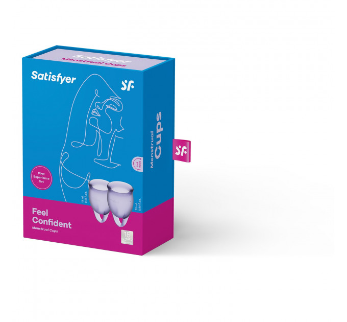 Набор многоразовых менструальных чаш Satisfyer Feel Confident, медицинский силикон, 15 мл и 20 мл