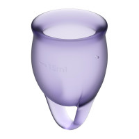 Набор многоразовых менструальных чаш Satisfyer Feel Confident, медицинский силикон, 15 мл и 20 мл