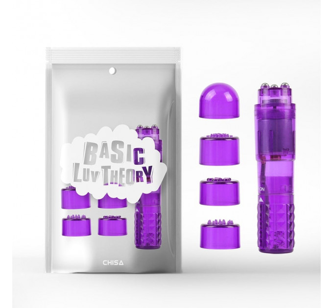 Мини вибратор Chisa Basic Luv Theory с насадками, фиолетовый
