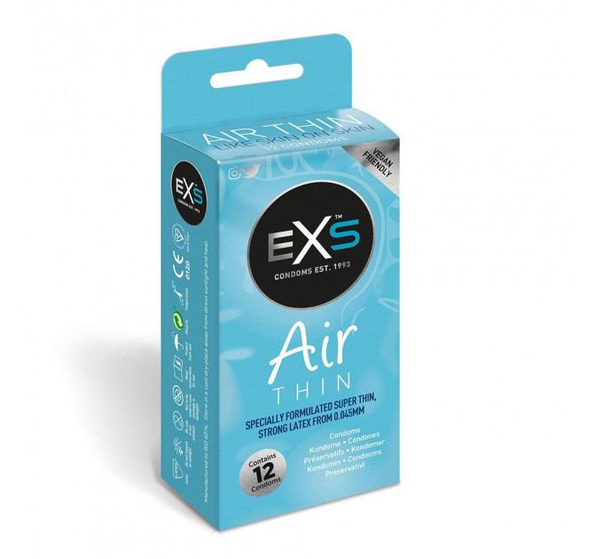 Презервативи EXS Air Thin Feel із латексу високої якості (ціна за упаковку, 12 шт.)
