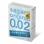 Презервативи поліуретан Sagami original 0.02 з дод. мастилом (ціна за 3 штуки)