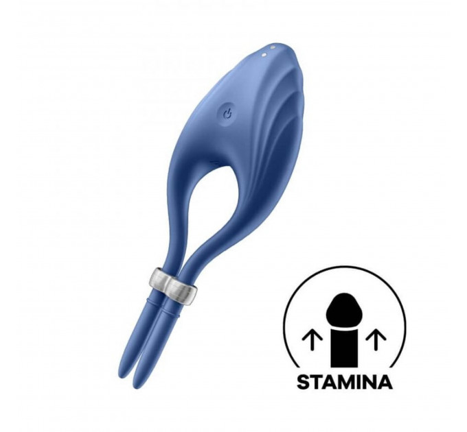Регульоване ерекційне кільце з вібрацією Satisfyer Duelist blue
