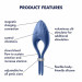 Регульоване ерекційне кільце з вібрацією Satisfyer Duelist blue