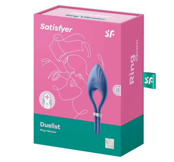 Регульоване ерекційне кільце з вібрацією Satisfyer Duelist blue