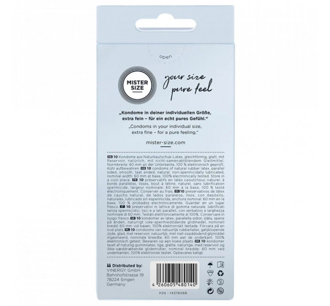 Презервативи Mister Size 60mm pack of 10