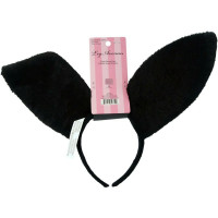 Вушки кролика One Size Plush Bunny Rabbit Ears Headband від Leg Avenue, рожево-чорні
